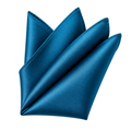 Cyan Blue Silk Pocket Square | Monthoutter