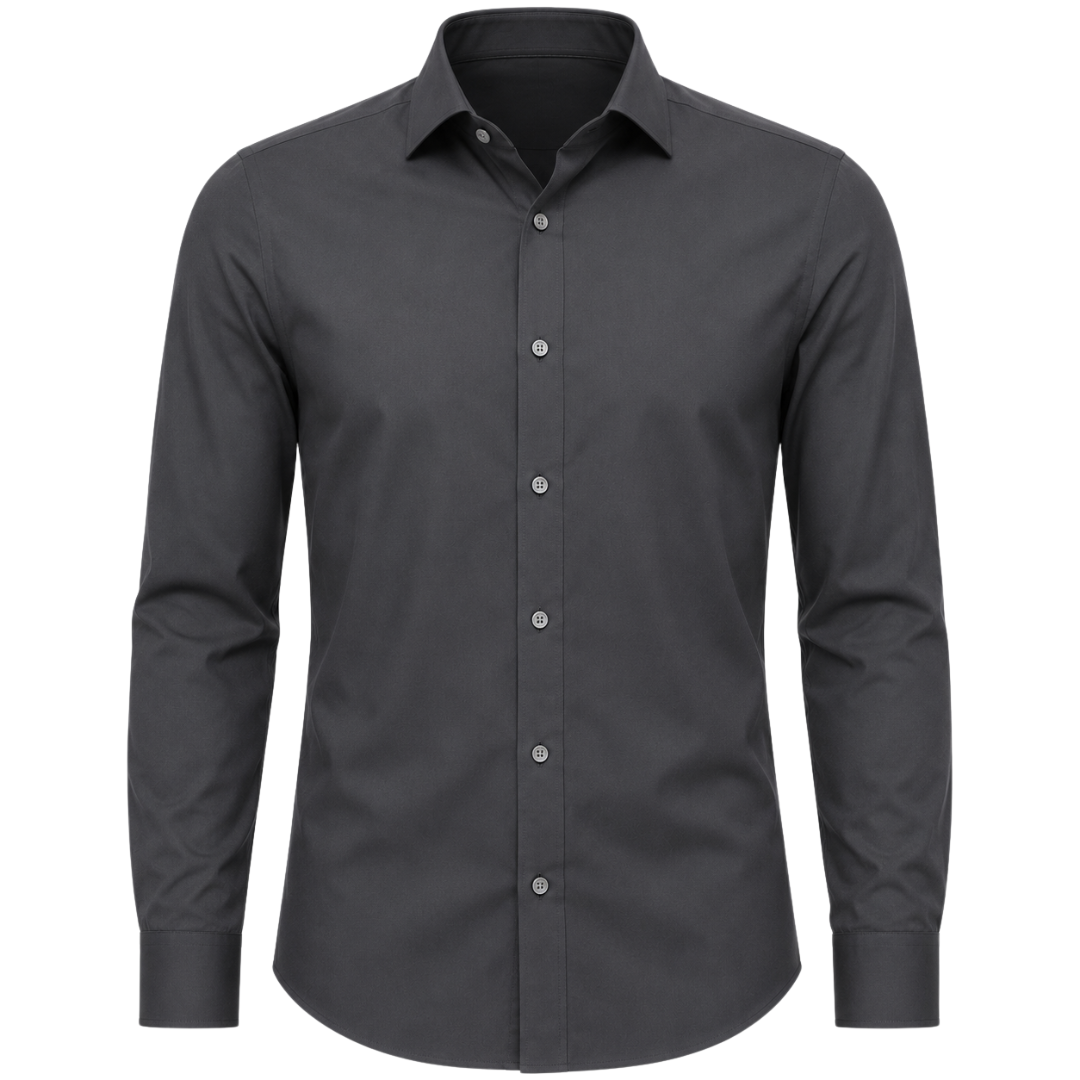 Charcoal Tailored Cotton Dress Shirt | Monthoutter