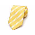 Yellow and White Striped Silk Tie | Monthoutter