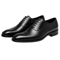 Black Polished Leather Oxford Shoes | Monthoutter