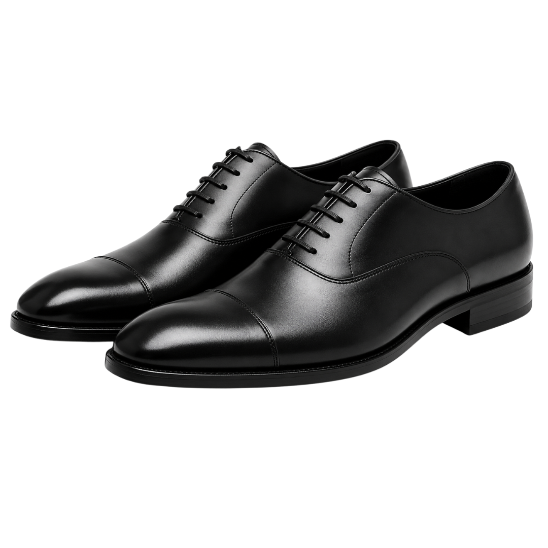 Black Polished Leather Oxford Shoes | Monthoutter